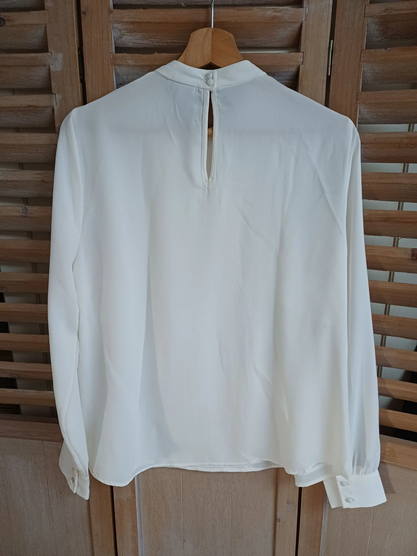 Blusa branca elegante de mangas compridas - 40 - H&M – photo 3